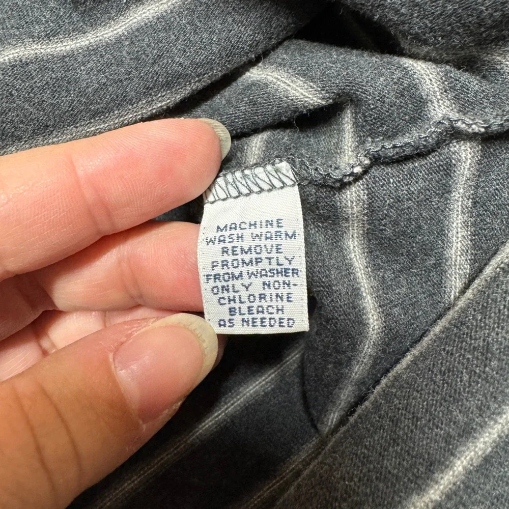 Polo Ralph Lauren Mens Long Sleeve Striped Polo Shirt Gray White‎ Size M Cotton